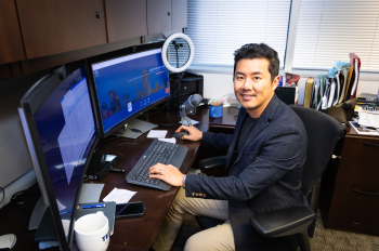 Jack Tsai, PhD, professor and regional dean in San Antonio in his office.
