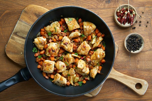 Chicken with Vegetables and Lentils