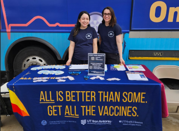 All for Them Bexar team members standing in front of a mobile health unit