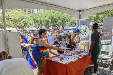 Tami-Maury's team survey's attendees at Houston Pride Festival
