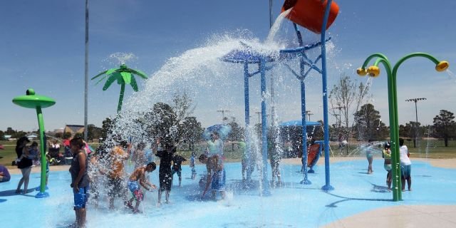 Children playing in a waterpark