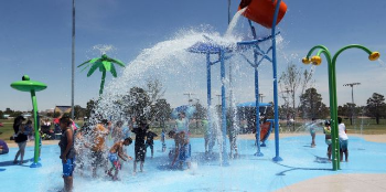 Children playing in a waterpark