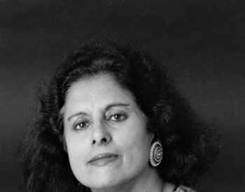 A black and white portrait of Asha Kapadia, PhD taken in the 1980s