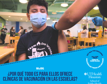 A student receives a vaccine during an All for Them clinic.