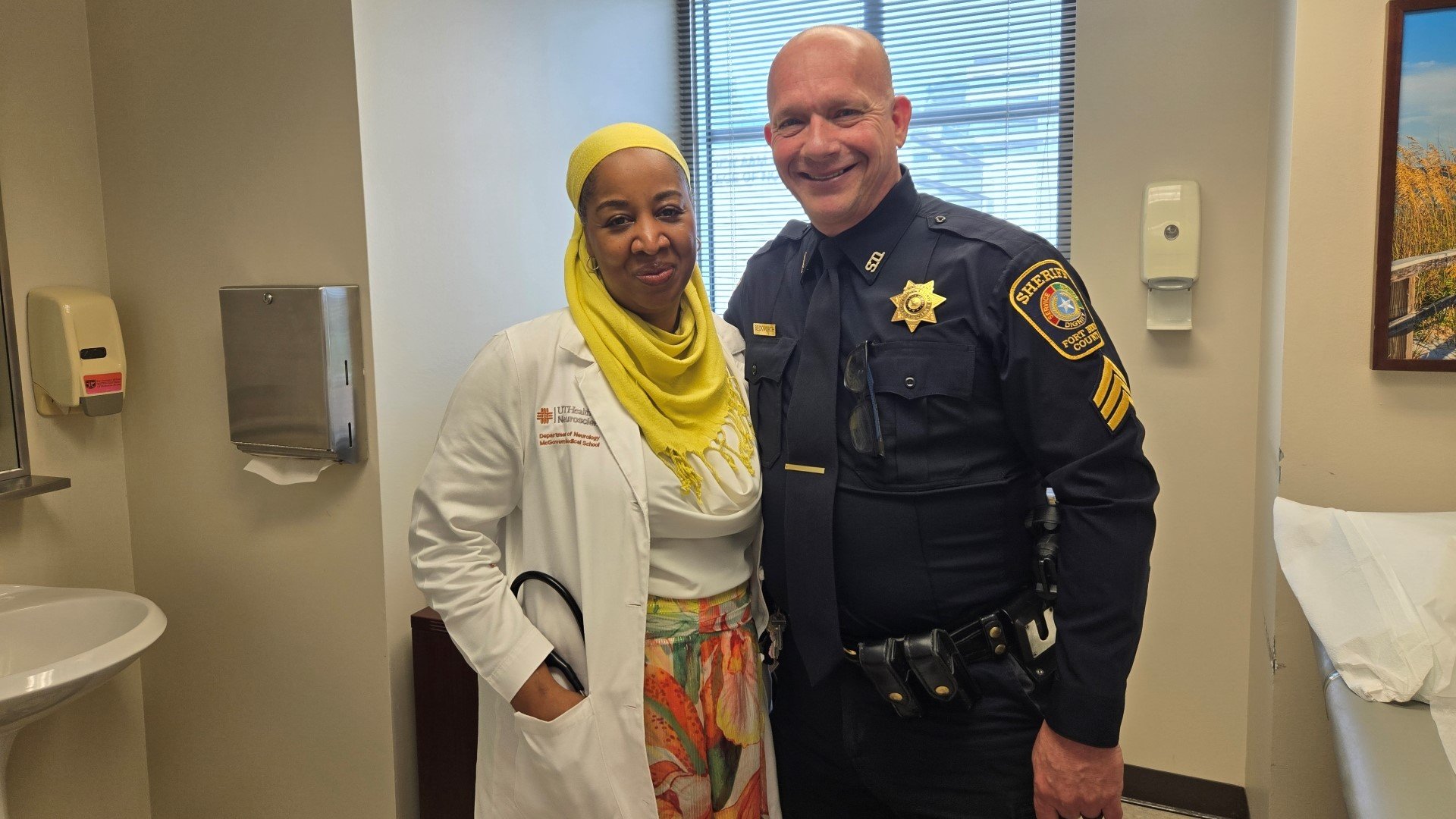 Neurologist and stroke prevention expert Anjail Sharrief, MD, with UTHealth Houston helped Sgt. Danny Beckworth return to an active lifestyle after his stroke. (Photo by UTHealth Houston)