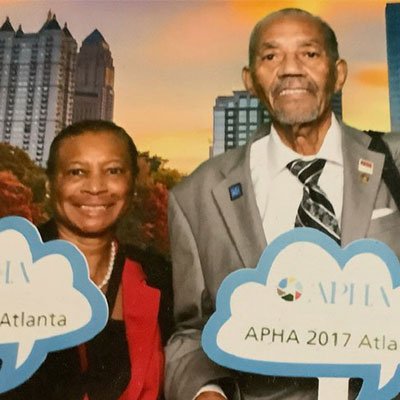 Charlene Hunter James, MPH, and Andrew James, MD, DrPH, standing side by side. (Photo courtesy of James' family)