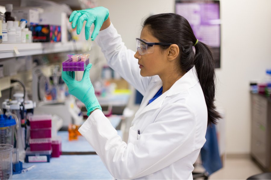 female scientist in the lab