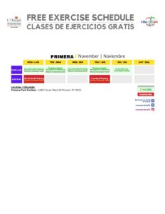 Free Exercise Schedule - Primera