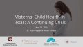 Thumbnail image for the Maternal Child Health in Texas: A Continuing Crisis webinar