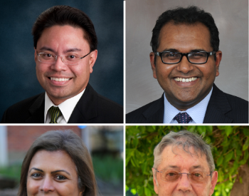 Graphic featuring the four faculty named 2023 inductees into Kenneth I. Shine, MD, Academy.