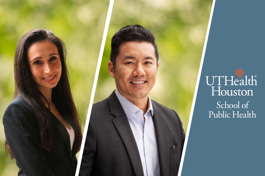 Vanessa Schick, PhD, and Jack Tsai, PhD, work together on a CPRIT grant for liver cancer prevention in Houston and San Antonio