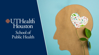 graphic of School of public health logo with cut out of human head growing and receiving comfort