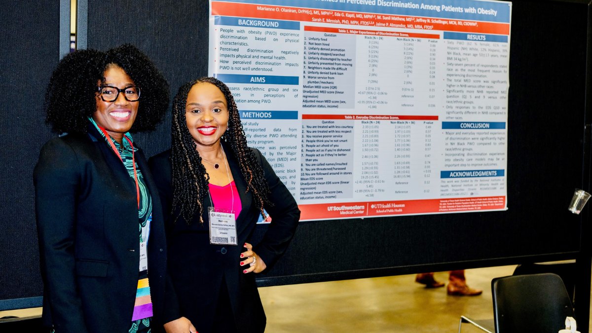 Marlyn Allicock, PhD, MPH, and Marianne Olaniran, MS, MPH, pictured at Obesity Week.