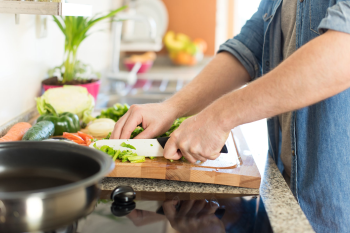 A person is preparing food