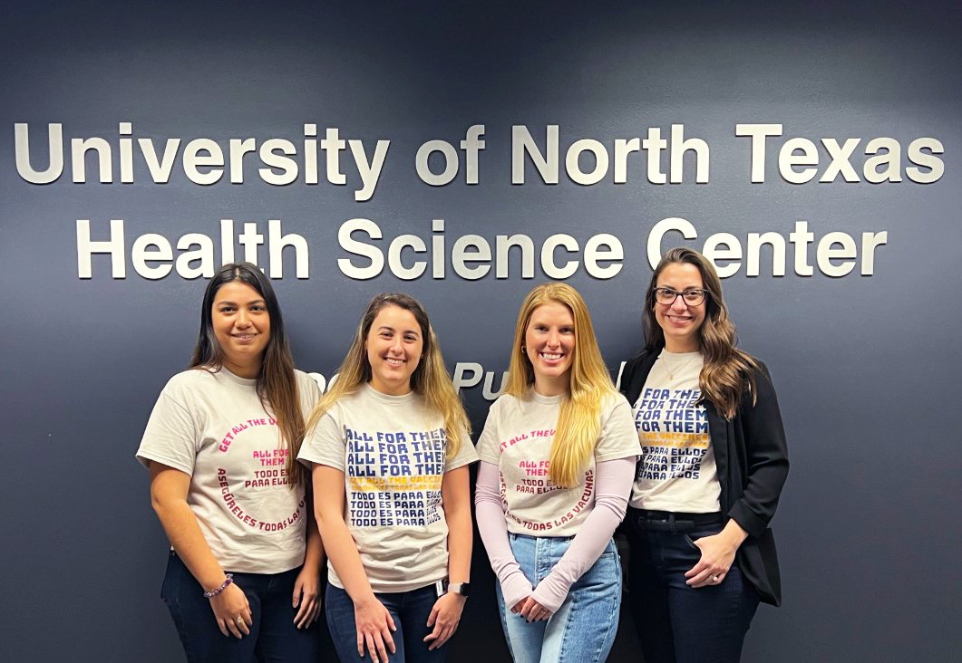 From left, All for Them team members Sandra Falcon, graduate research assistant, Ana Arizpe, research coordinator, Linda Wolff, graduate research assistant, and Erika Thompson, co-investigator and team lead, serve the Fort Worth and Crowley communities.