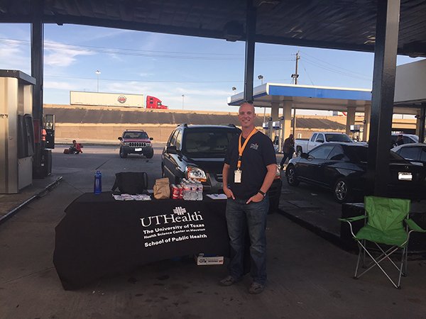 J. Michael Wilkerson, PhD, MPH, an assistant professor at UTHealth School of Public Health at a Texas truck stop.