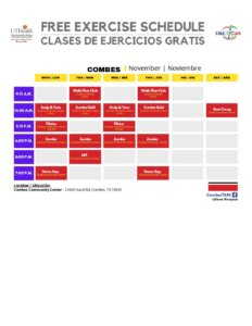 Free Exercise Schedule  - Combes