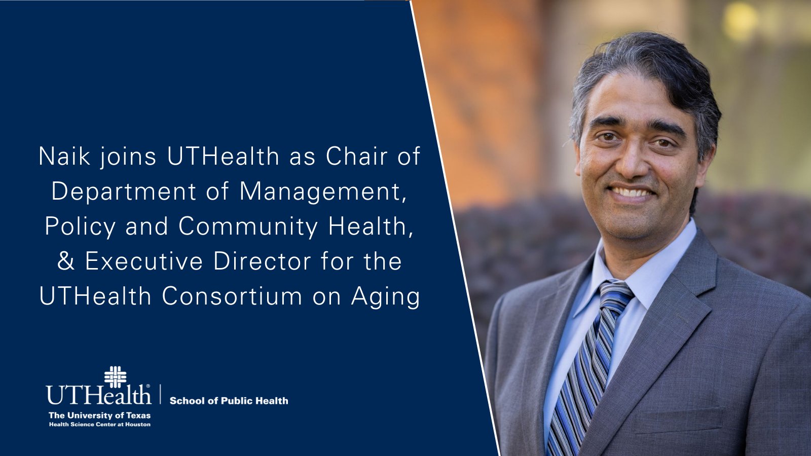 Naik appointed Chair for MPACH & Executive Director for the Consortium of Aging