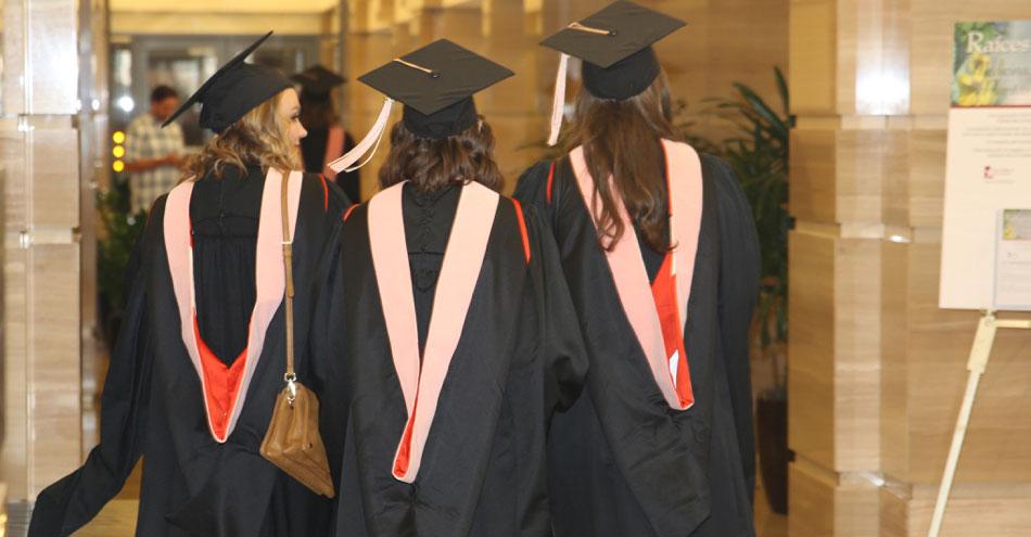 Graduating Students walking