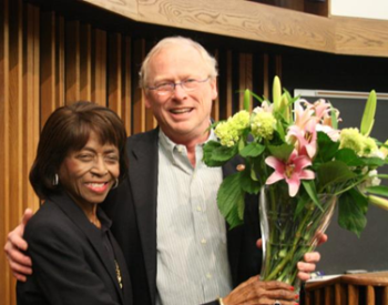 Polly Sparks Turner being recognized by Dean Dr. Eric Boerwinkle
