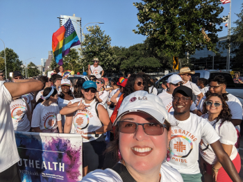 Dr. Tami-Maury with a group of Pride festival participants.