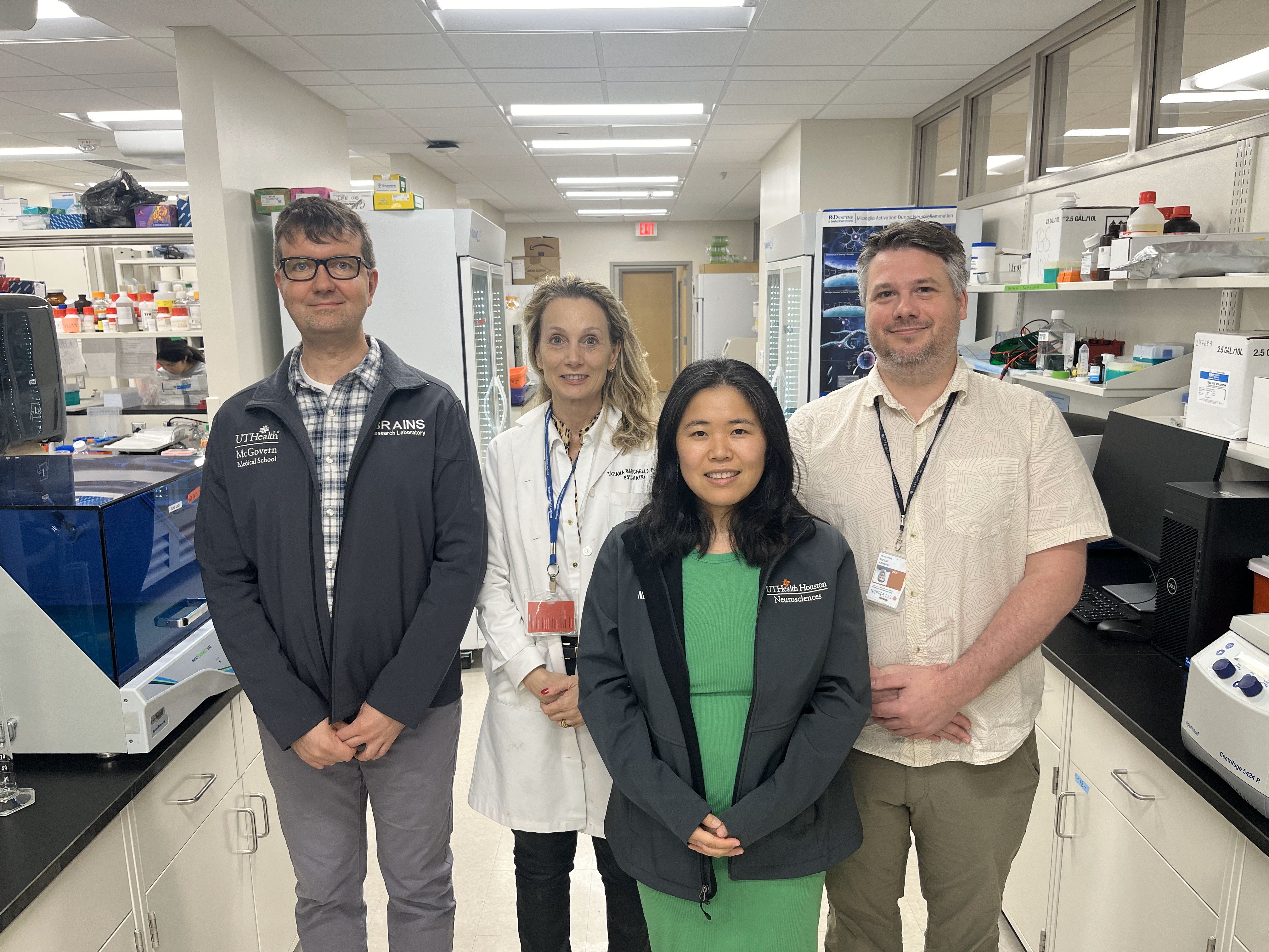 Photo of Andrey Tsvetkov, PhD  Tatiana Barichello, PhD  Hui Hui Fan, PhD  Rodney Ritzel, PhD.