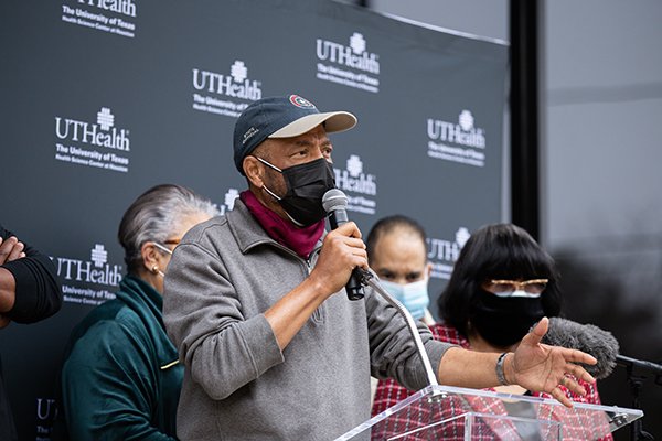 Texas Sen. Borris Miles said that in order to end the pandemic, 75% of the population eligible to receive the vaccine must take it. (Photo by Roger Castro/UTHealth)