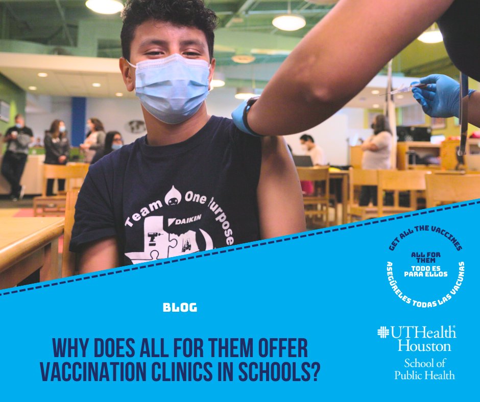 A student receives a vaccine during an All for Them clinic.