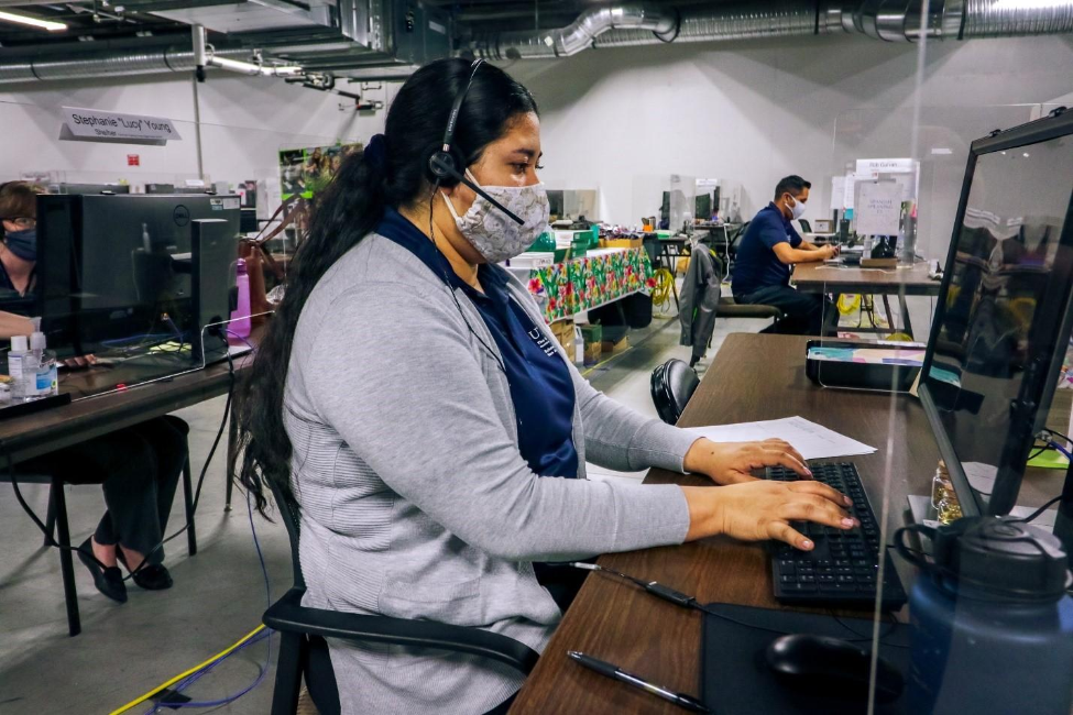 Ashley Lopez at the Alamodome contact tracing center