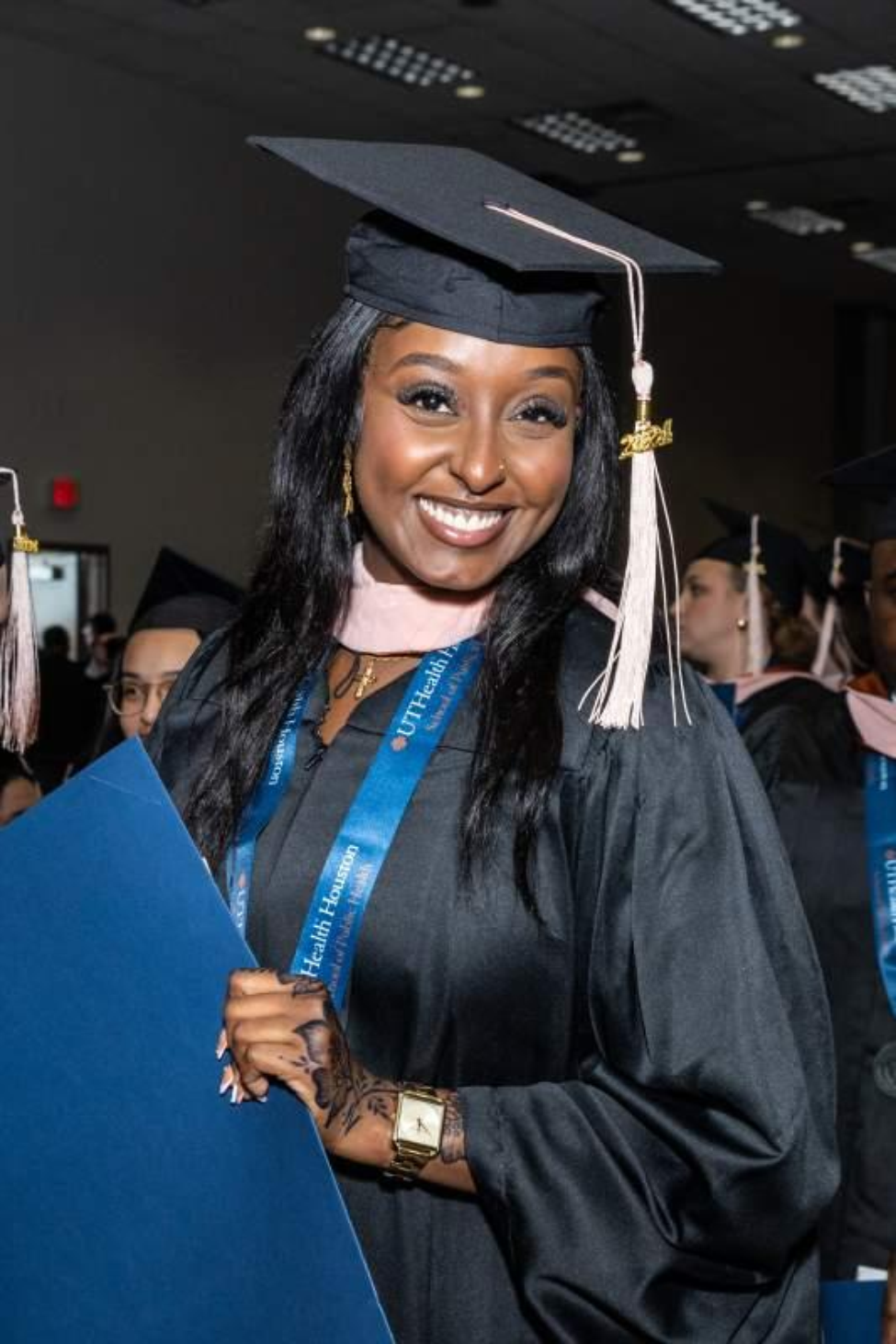 Kokeb Okbamichael at the UTHealth Houston School of Public Health commencement ceremony in Houston on May 18.