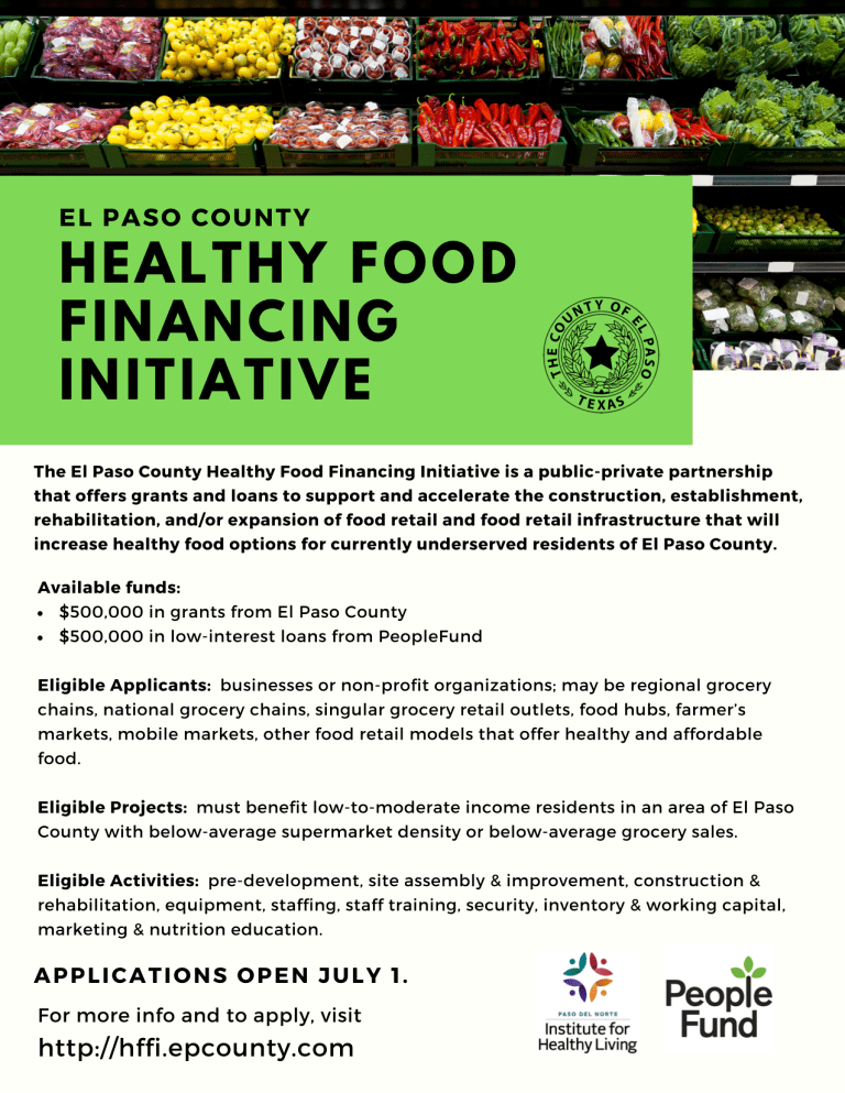 El Paso County Opens Application Process for 1 Million in Healthy Food