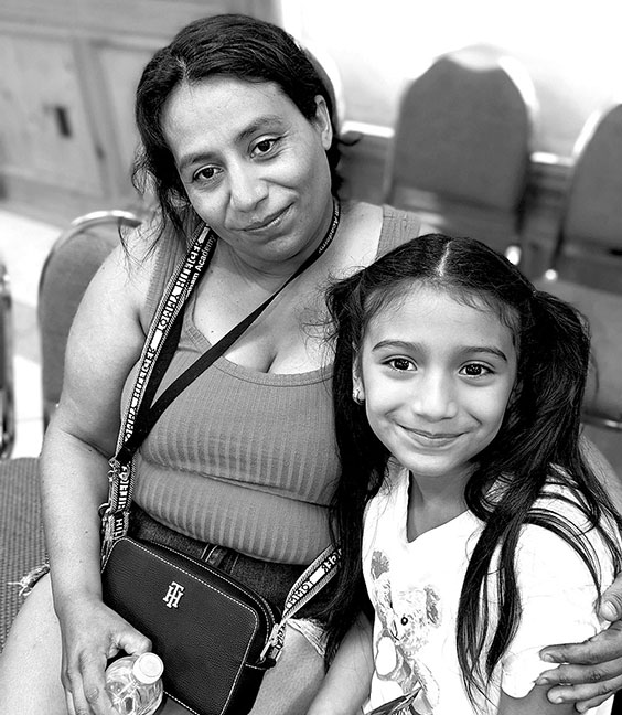Mom and daughter at the aldine community clinic