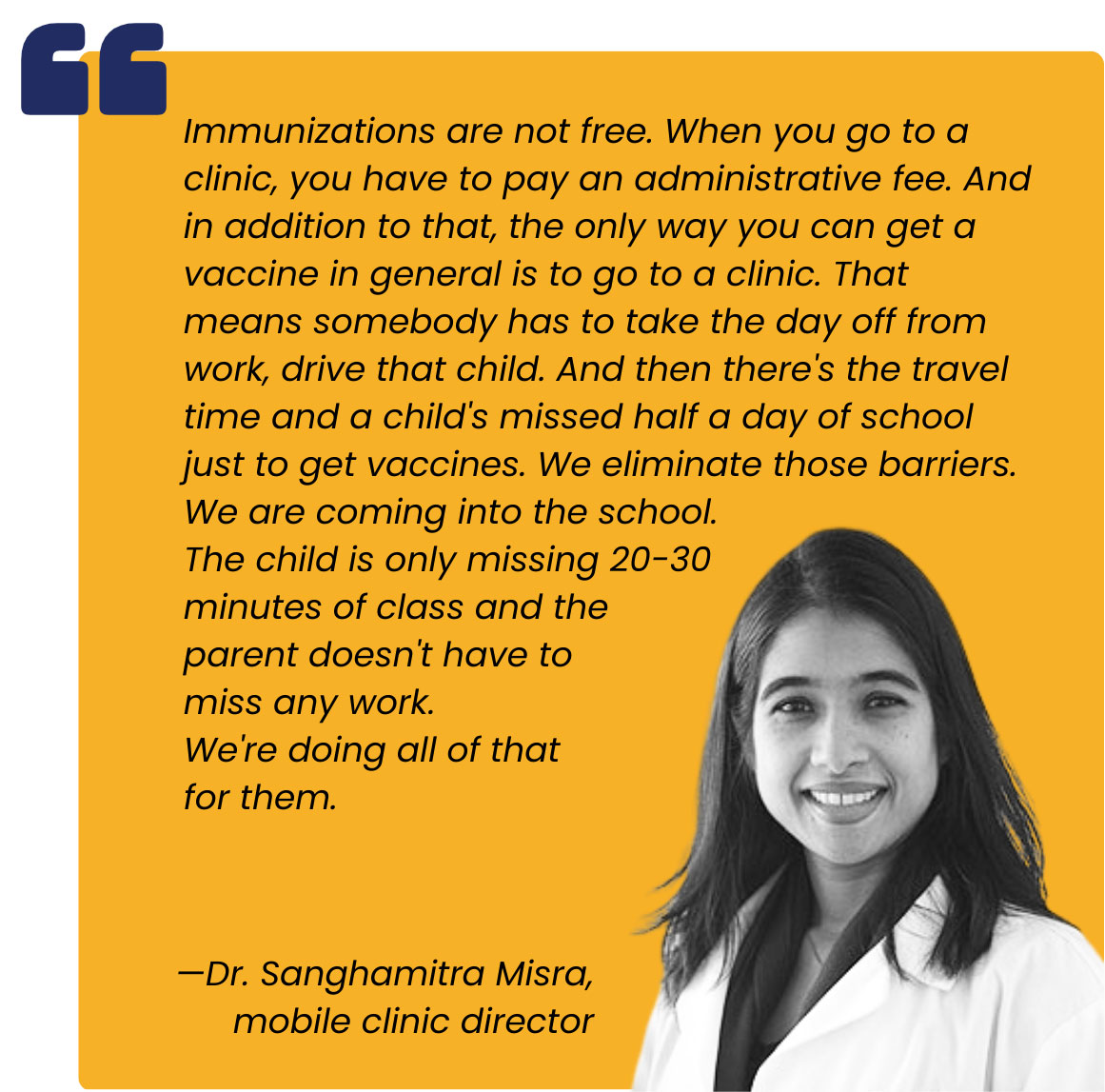 Expand Immunization Quote by Dr. Misra